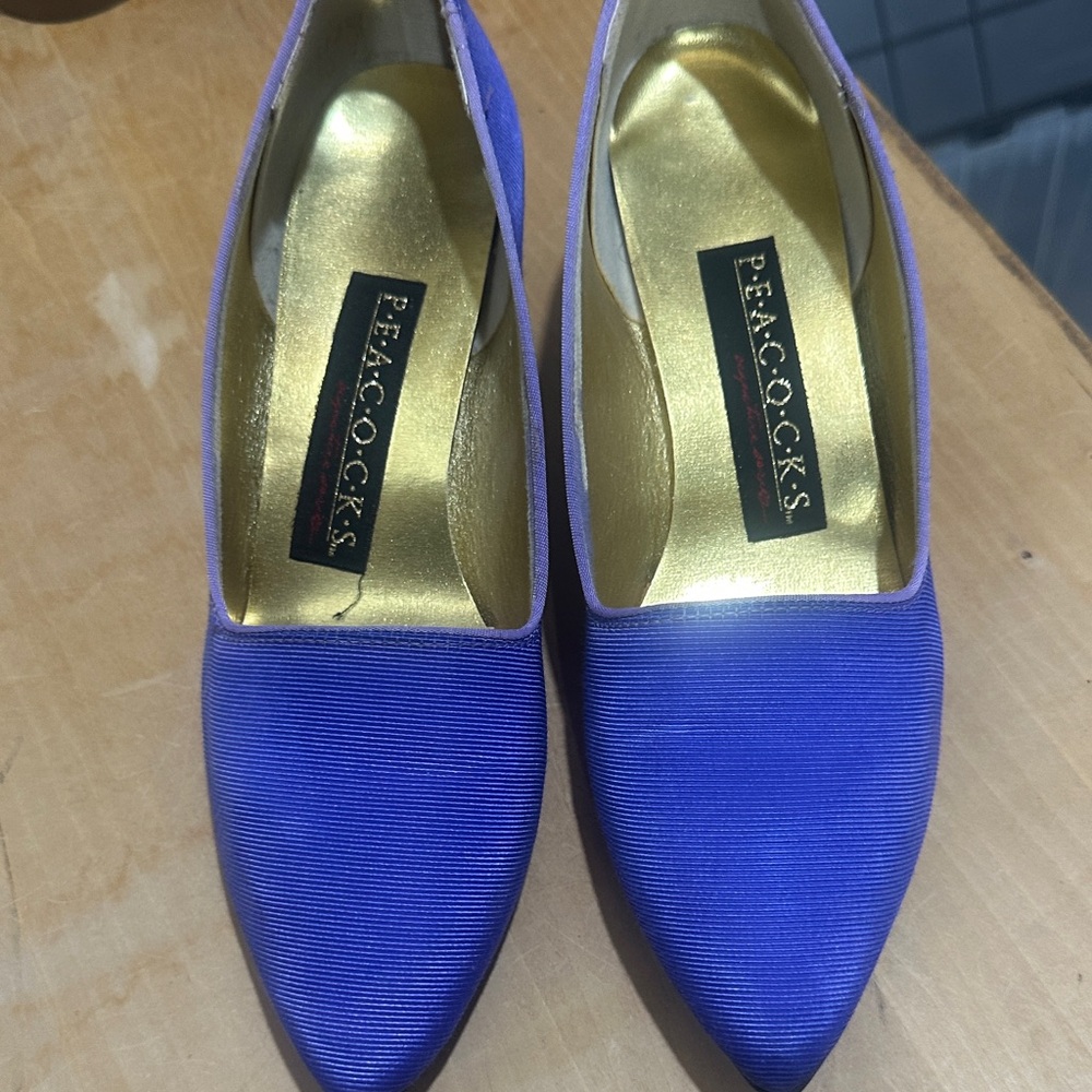 Peacock's Purple Pointed-Toe Slip-On Pumps